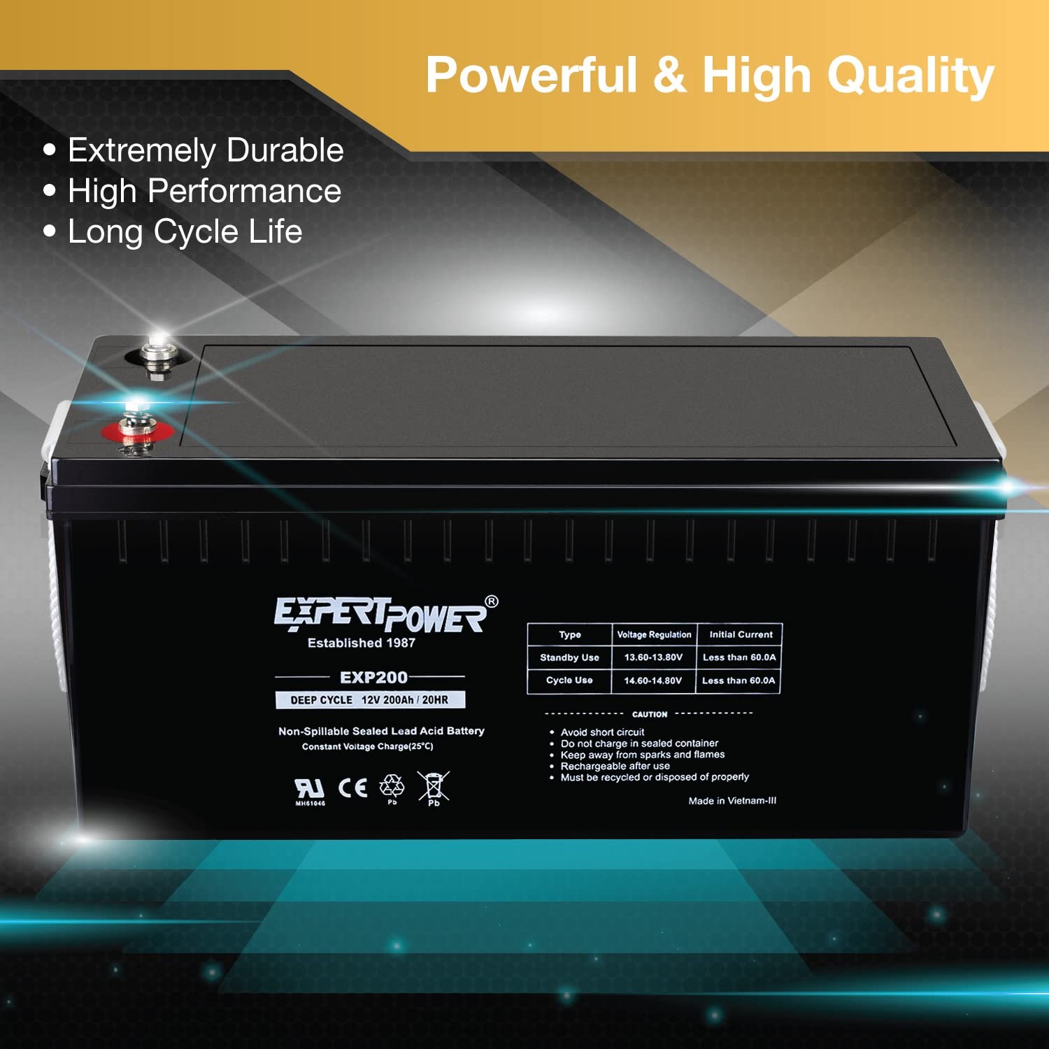Agm Deep Cycle Battery - Batteria AGM EXP200 12V 200Ah a